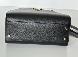 Versace Virtus Calf Leather Small Black Top Handle Bag 1005960 IT NWT $1825