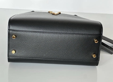 Versace Virtus Calf Leather Small Black Top Handle Bag 1005960 IT NWT $1825