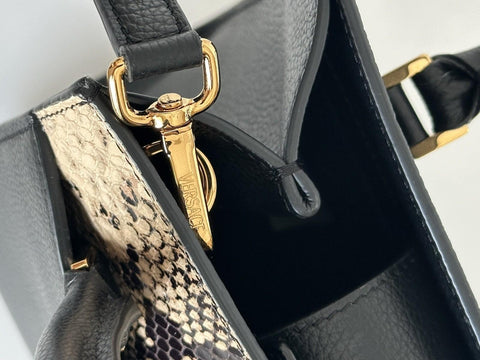 Versace Virtus Calf Leather Small Black Top Handle Bag 1005960 IT NWT $1825