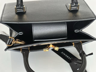 Versace Virtus Calf Leather Small Black Top Handle Bag 1005960 IT NWT $1825