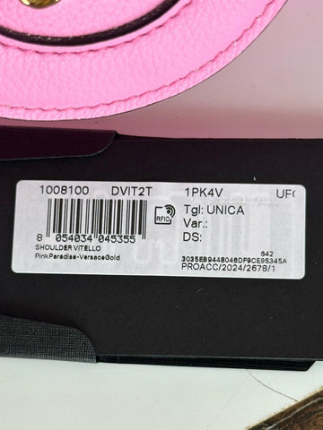 Versace Gold Medusa Head Leather Pink Paradise Small Shoulder Bag 1008100 NWT