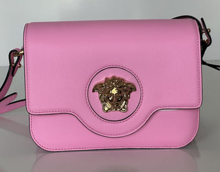 Versace Gold Medusa Head Leather Pink Paradise Small Shoulder Bag 1008100 NWT