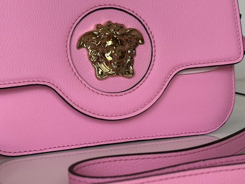 Versace Gold Medusa Head Leather Pink Paradise Small Shoulder Bag 1008100 NWT