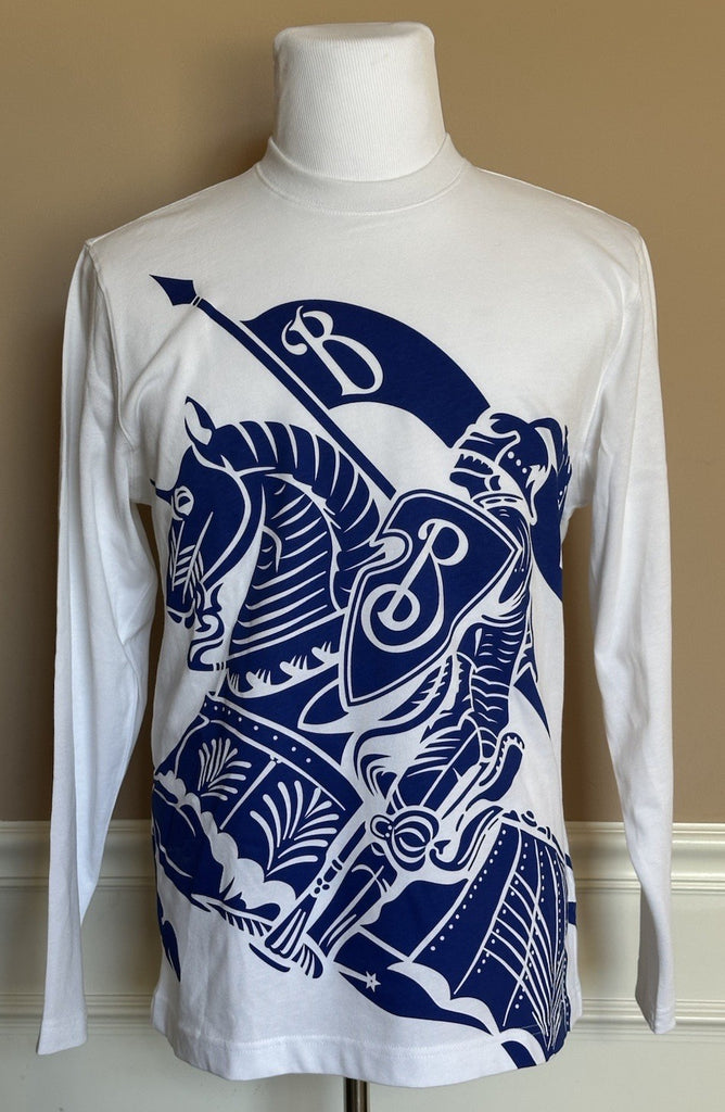 Burberry EKD Printed Men’s White/Blue T-shirt Small 8077669 Portugal NWT $910