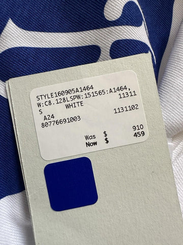 Burberry EKD Printed Men’s White/Blue T-shirt Small 8077669 Portugal NWT $910