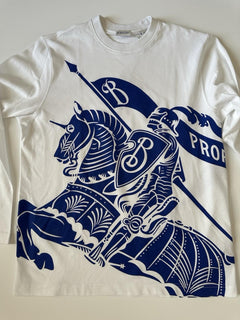 Burberry EKD Printed Men’s White/Blue T-shirt Small 8077669 Portugal NWT $910