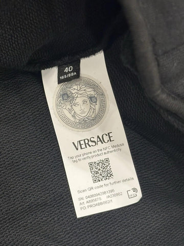 Versace Medusa Embroidered Black Cotton Sweatshirt  6 US 40 Eu A89567S NWT $790
