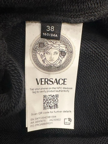 Versace Medusa Embroidered Black Cotton Sweatshirt  4 US 38 Eu A89567S NWT $790