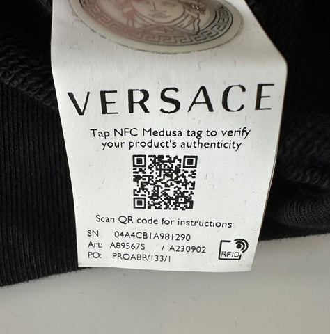 Versace Medusa Embroidered Black Cotton Sweatshirt  4 US 38 Eu A89567S NWT $790