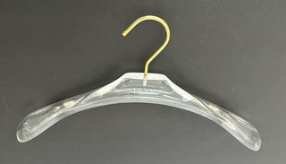 VERSACE Valplastick Clear Patented Coat/Jacket Hanger with Gold Hardware 15.7”