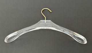VERSACE Valplastick Clear Patented Coat/Jacket Hanger with Gold Hardware 15.7”