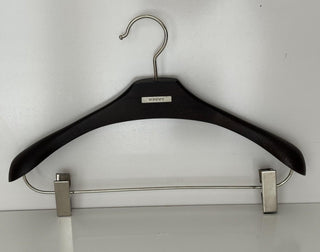 Gucci Brown Wood Hanger for Dress/Pants/Suit/Jacket with Silver Hardware 16 x 6