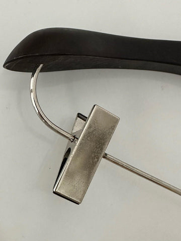 Gucci Brown Wood Hanger for Dress/Pants/Suit/Jacket with Silver Hardware 16 x 6