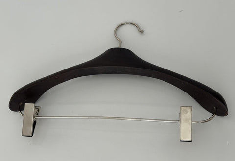 Gucci Brown Wood Hanger for Dress/Pants/Suit/Jacket with Silver Hardware 16 x 6
