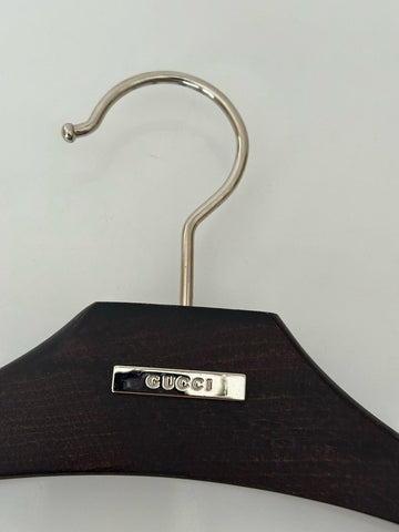Gucci Brown Wood Hanger for Dress/Pants/Suit/Jacket with Silver Hardware 16 x 6