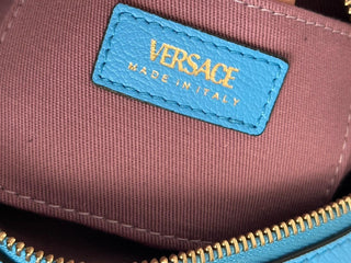 Versace Medusa Head Calf Leather Round Blue Crossbody Bag 1021602 IT NWT $1500