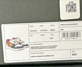 Versace Women’s Medusa Multicolor Leather Sneakers 9 US (39) Italy 1014316 NIB
