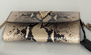 Versace Virtus Leather Brown Wallet on Chain Shoulder Bag 1006364 IT NWT $1275