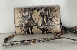 Versace Virtus Leather Brown Wallet on Chain Shoulder Bag 1006364 IT NWT $1275