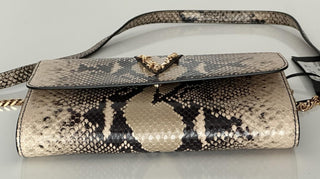Versace Virtus Leather Brown Wallet on Chain Shoulder Bag 1006364 IT NWT $1275