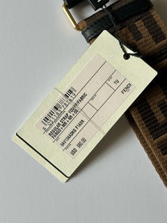 FENDI FF Logo Adjustable Strap Brown Made in Italy NWT $980