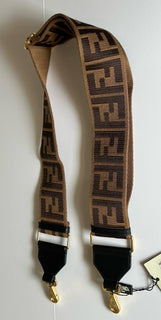 FENDI FF Logo Adjustable Strap Brown Made in Italy NWT $980