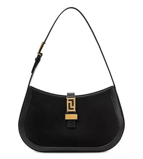Versace Greca Goddess Leather Black Large Hobo Bag 1013166 Italy NWT $1795