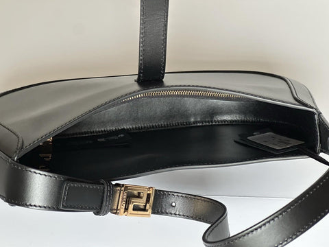 Versace Greca Goddess Leather Black Large Hobo Bag 1013166 Italy NWT $1795