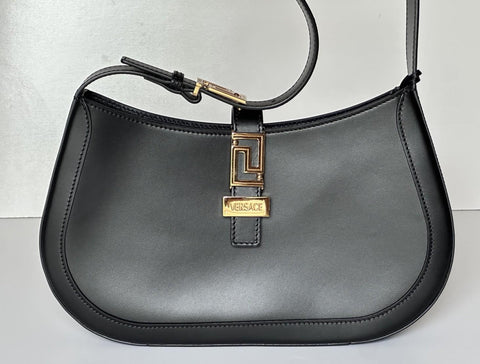 Versace Greca Goddess Leather Black Large Hobo Bag 1013166 Italy NWT $1795