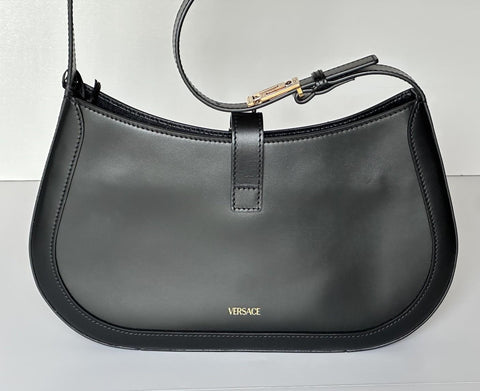 Versace Greca Goddess Leather Black Large Hobo Bag 1013166 Italy NWT $1795