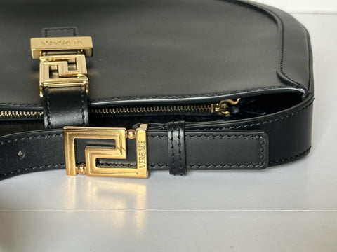 Versace Greca Goddess Leather Black Large Hobo Bag 1013166 Italy NWT $1795