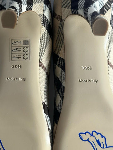 Burberry Women's Pump Alabaster IP Check Shoes 9.5 US (39.5) 8100970 IT NIB $890