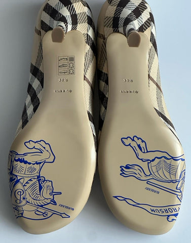 Burberry Women's Pump Alabaster IP Check Shoes 9.5 US (39.5) 8100970 IT NIB $890