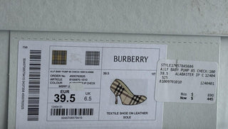 Burberry Women's Pump Alabaster IP Check Shoes 9.5 US (39.5) 8100970 IT NIB $890