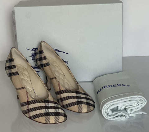 Burberry Women's Pump Alabaster IP Check Shoes 7.5 US (37.5) 8100970 IT NIB $890