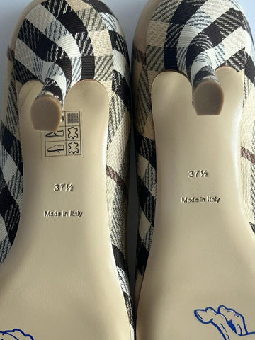 Burberry Women's Pump Alabaster IP Check Shoes 7.5 US (37.5) 8100970 IT NIB $890