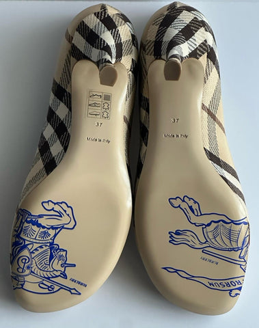 Burberry Women's Pump Alabaster IP Check Shoes 7 US (37 Eu) 8100970 IT NIB $890