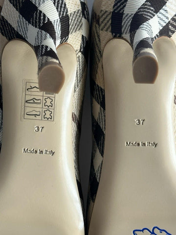 Burberry Women's Pump Alabaster IP Check Shoes 7 US (37 Eu) 8100970 IT NIB $890