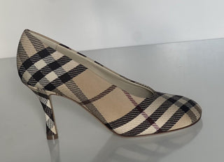 Burberry Women's Pump Alabaster IP Check Shoes 7 US (37 Eu) 8100970 IT NIB $890