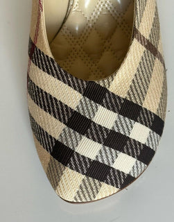 Burberry Women's Pump Alabaster IP Check Shoes 7 US (37 Eu) 8100970 IT NIB $890