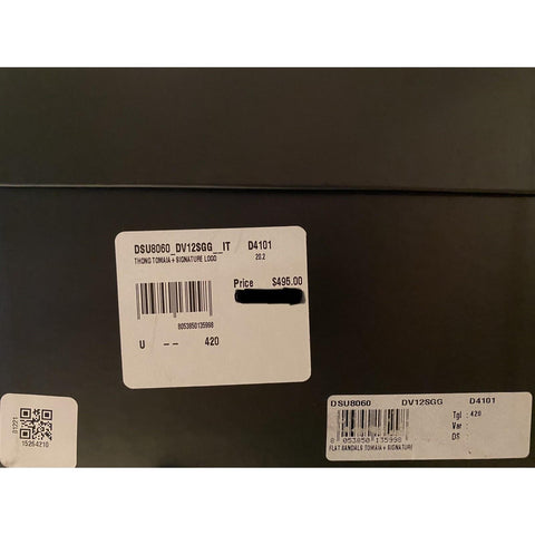 NIB $495 Versace Signature Logo Slides Sandals Black 9 US (42 Euro) IT DSU8060