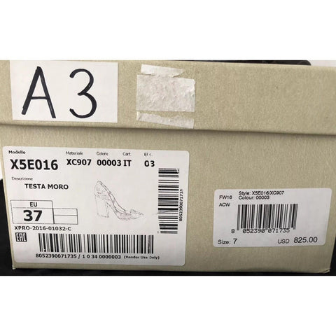 NIB $825 Armani Collezioni Women's High Heel Leather Dress Shoes 7 US X5E016 IT