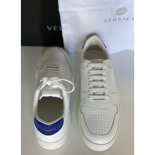 NIB $495 Versace Men's White Leather Sneakers 10 US (43 Euro) Italy DSU7843