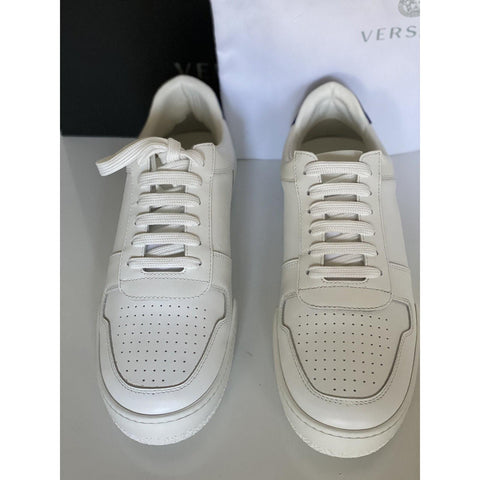 NIB $495 Versace Men's White Leather Sneakers 10 US (43 Euro) Italy DSU7843