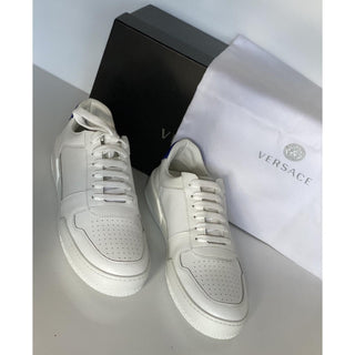 NIB $495 Versace Men's White Leather Sneakers 10 US (43 Euro) Italy DSU7843