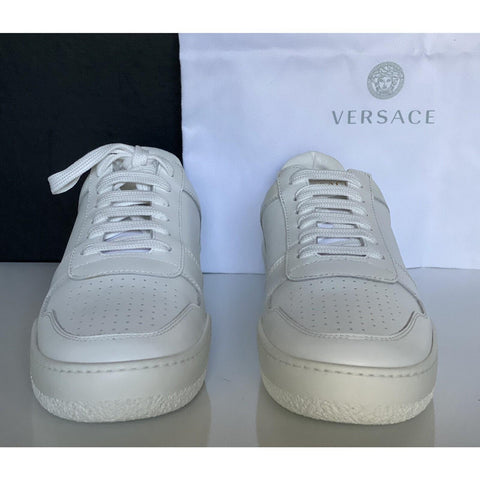 NIB $495 Versace Men's White Leather Sneakers 10 US (43 Euro) Italy DSU7843