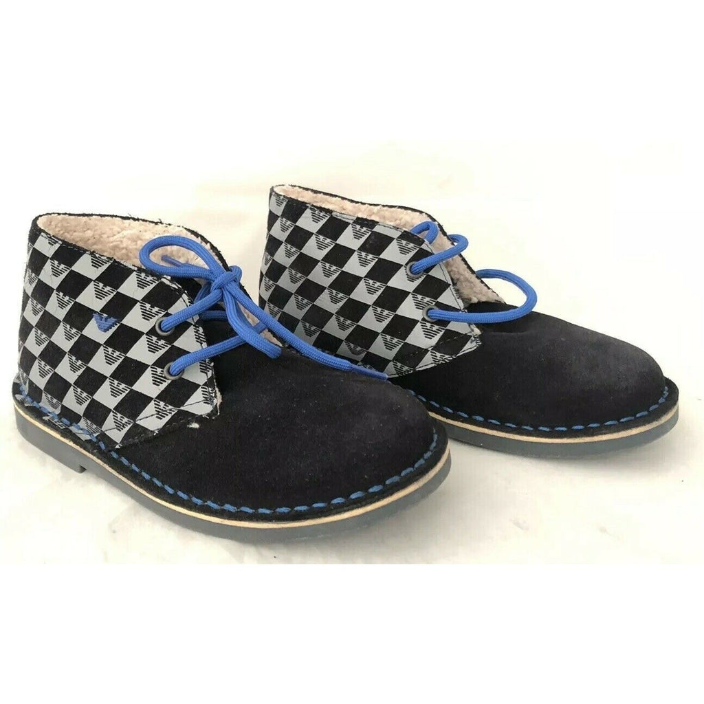 Armani Junior boys Navy Desert Boots Shoes 35 Eu (3.5 US) Portugal NWT $260