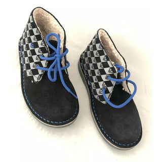 Armani Junior boys Navy Desert Boots Shoes 35 Eu (3.5 US) Portugal NWT $260