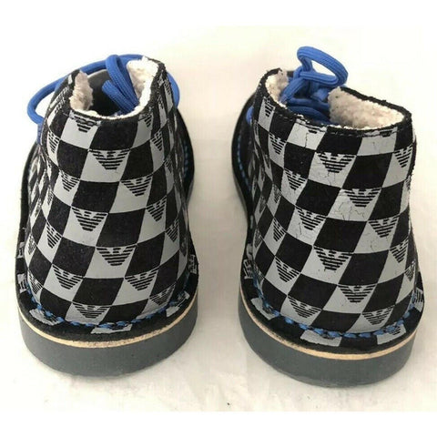Armani Junior boys Navy Desert Boots Shoes 35 Eu (3.5 US) Portugal NWT $260