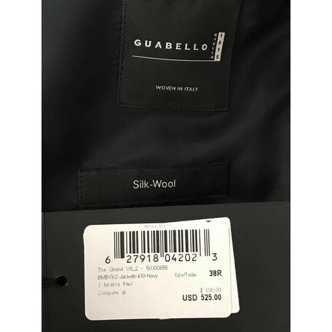 NWT $695 Boss Hugo Boss Grand Silk / Wool Navy Sport Coat Jacket 38R US